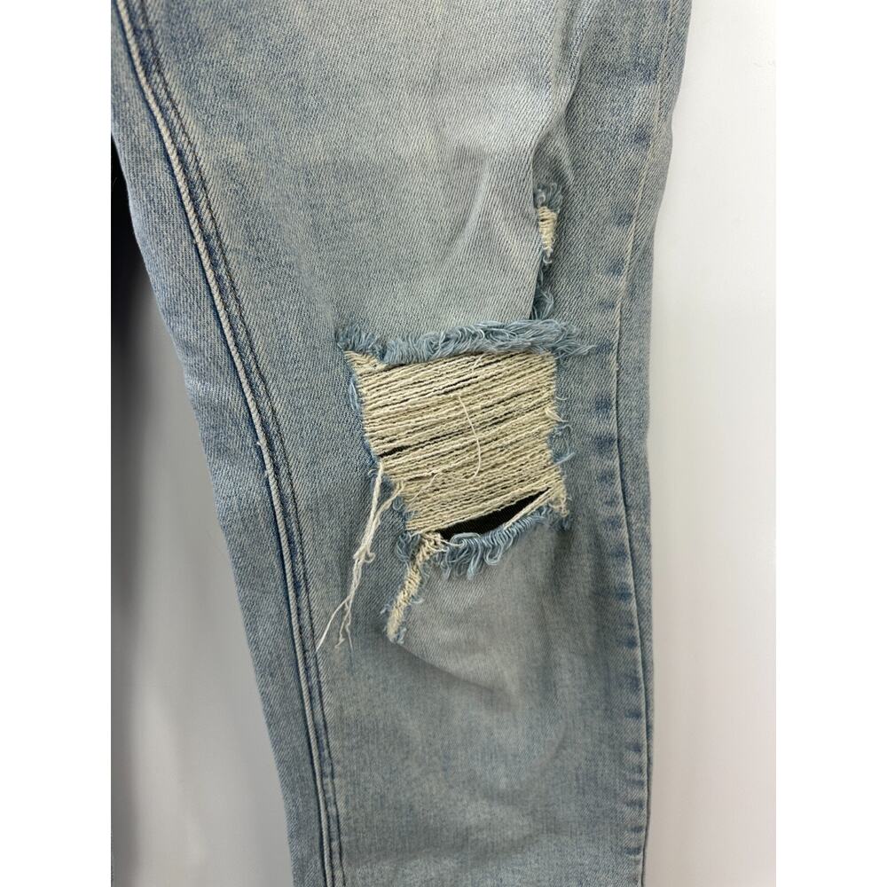 Judy Blue Adrian High Rise Straight Leg Jeans Distressed Slit Hem Size 11 30 - Picture 7 of 16